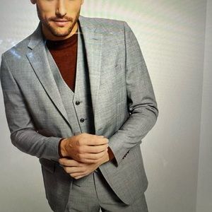 TOMMY HILFIGER Men's Modern-Fit TH Flex Stretch Solid 3-Piece Vested Suit LTGray